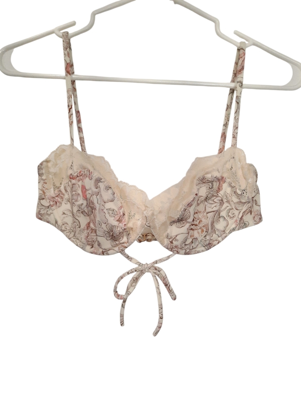 Montce Floral Petal Bikini Top Underwire Adjustable Straps Lace Womens Size M